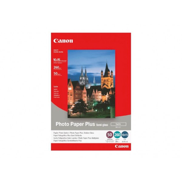 Χαρτί Canon SG-201 Photo Paper Plus Semi Gloss A6 260gr/m² 50 sheets (1686B015)