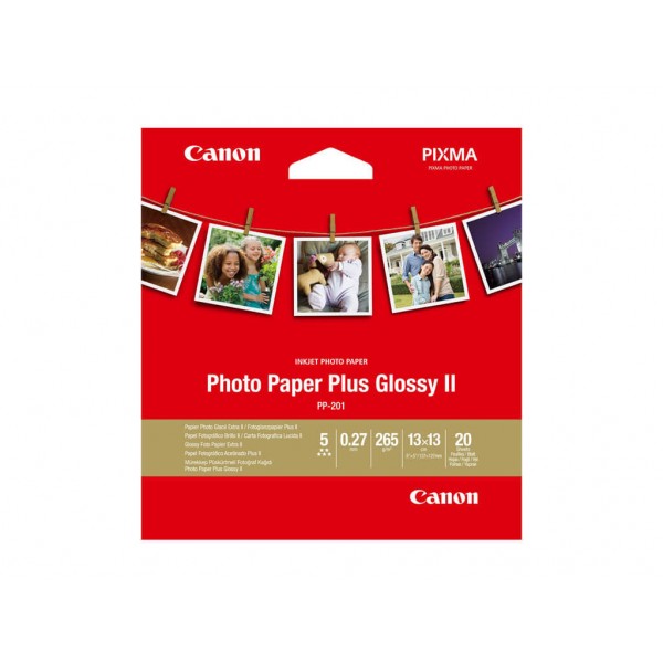 Paper Box Canon PP-201 Photo Paper Plus ΙΙ 13x13 265gr/m² 20 sheets (2311B060)