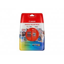 Paper Box Canon 4x6 Photo Paper (PP-201 50 sheets) + CLI-526 C/M/Y/BK Photo Value Pack (4540B017)