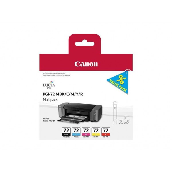 Μελάνι Canon PGI-72 MBK/C/M/Y/R Value Pack (6402B009)