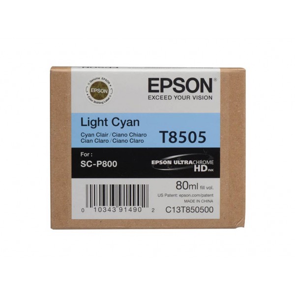 Μελάνι Epson Light Cyan T8505 Pigment 80ml (C13T850500)