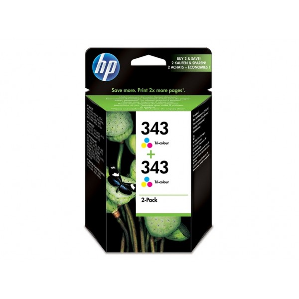 Μελάνι HP 343 2xPack Tri Color Vivera Ink, 2x 330 Pgs (CB332EE)