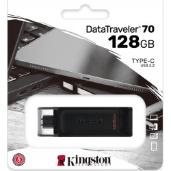 USB Flash Drive Kingston DataTraveler 70 128GB Black USB 3.2 Type-C (DT70/128GB)