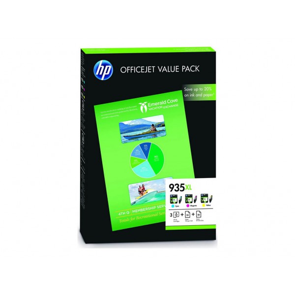 Μελάνι HP 935XL Office Value Pack +75sh Paper A4 210x297mm (F6U78AE)