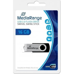 USB Flash Drive MediaRange MR910 16GB Silver & Black USB 2.0 (MR910)