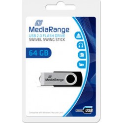 USB Flash Drive MediaRange MR912 64GB Silver & Black USB 2.0 (MR912)