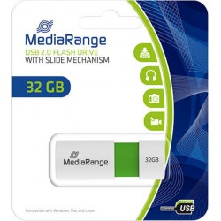 USB Flash Drive MediaRange MR973 32GB White & Green USB 2.0 (MR973)