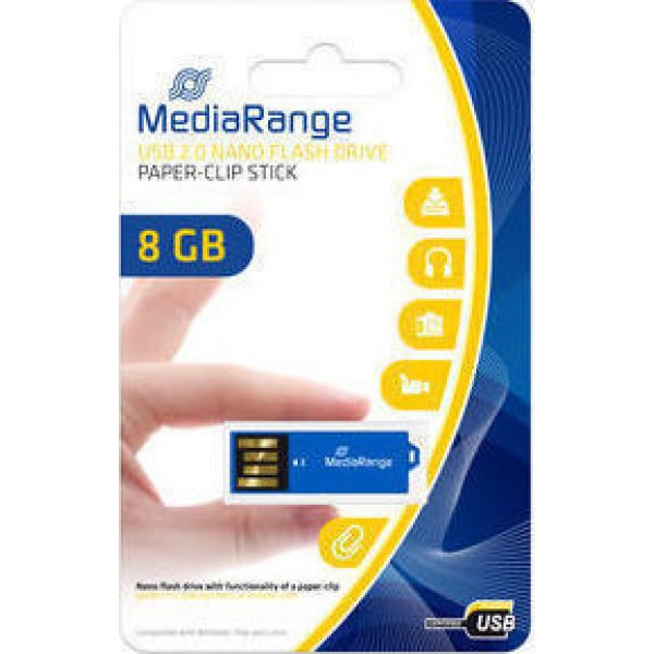 USB Flash Drive MediaRange MR975 8GB Blue USB 2.0 (MR975)