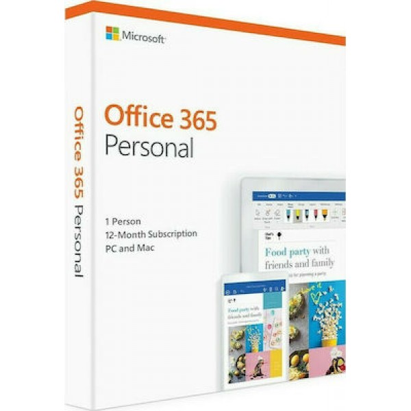 Microsoft 365 Personal Mac/Win English Subscription EuroZone 1 License Medialess 1 Year P6 (QQ2-00989)