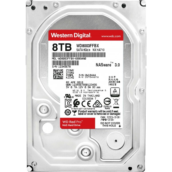 HDD Western Digital Red Pro NAS 8TB 3.5" SATA III (WD8003FFBX)