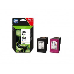 Ink HP 302 Multipack Black/Tri-Color 190 & 165 Pgs (X4D37AE)
